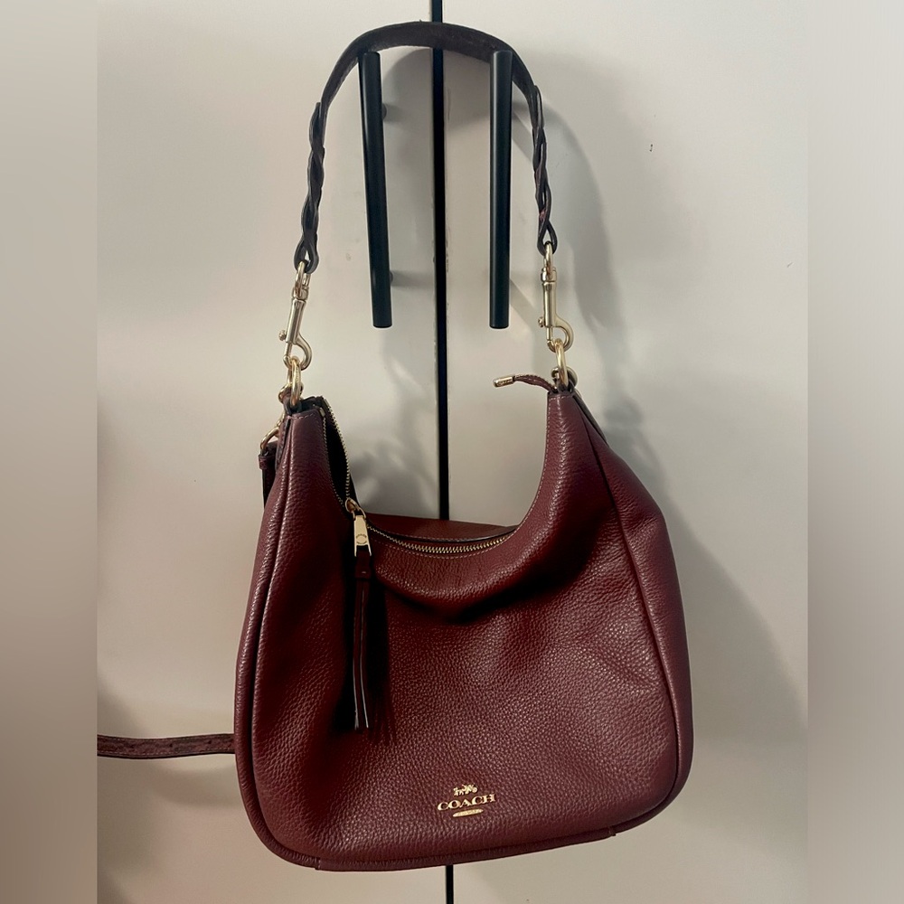 Coach Jules Hobo Maroon Crossbody Purse